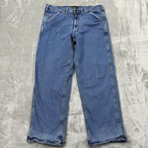 Stanley Jeans Mens 36x29 Blue Carpenter Straight Leg Lined Medium Wash‎ Denim